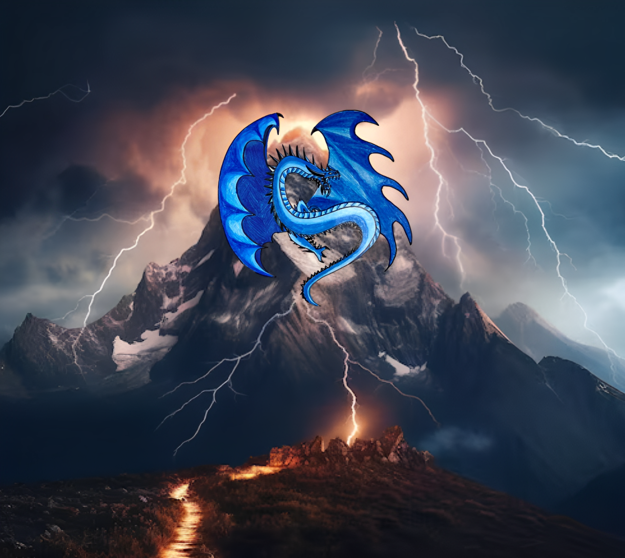 Fenrirak, the ocean-blue dragon and final boss of The Thunder Dragon